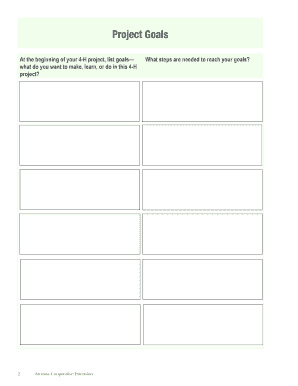 4-H Project Goals Form