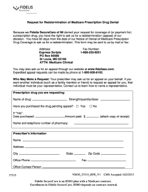 Request for Redetermination of Medicare Prescription Drug Denial