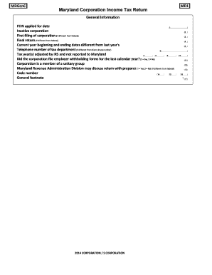 Maryland Corporation Tax Forms