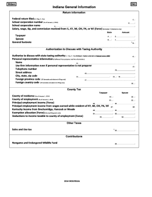 Indiana State Tax Form 2014