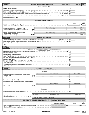 Hawaii Partnership Return Overflow Form