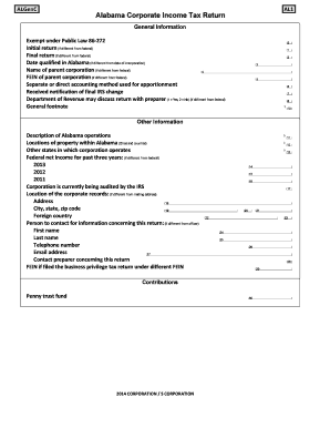 Alabama Corporate Tax Return