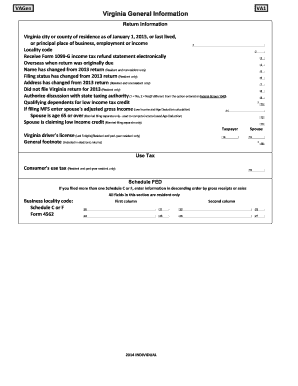 Virginia 2014 Individual Tax Form
