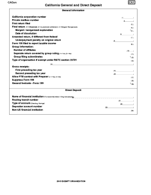 California Exempt Organization Tax Forms