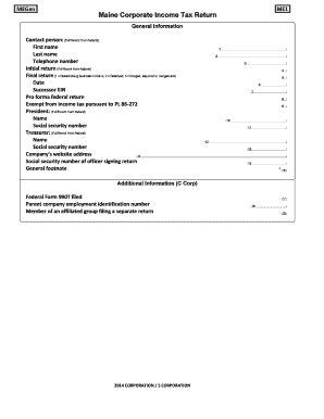 Maine Corporation Tax Forms