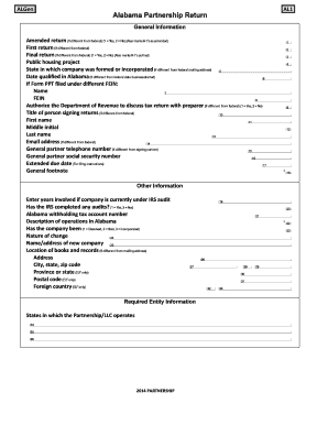 Alabama Partnership Tax Form AL1