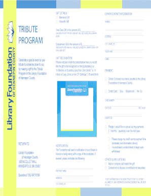 Library Tribute Gift Form