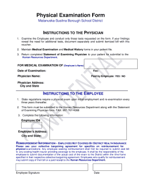 Employee Physical Examination Form