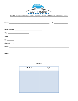 Carpooling Service Registration Form
