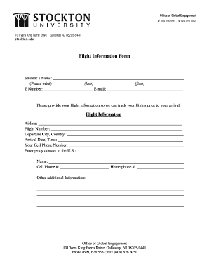 Student Flight Information Form