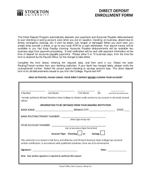 Direct Deposit Enrollment Form