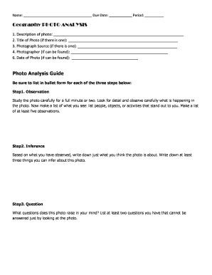 Geography Photo Analysis Worksheet