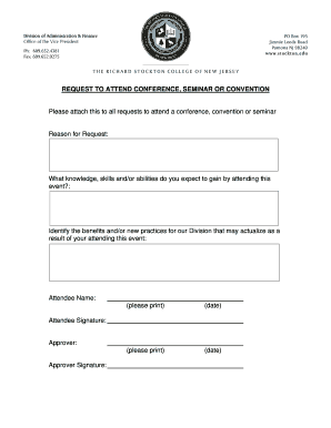 Request to Attend Conference Form