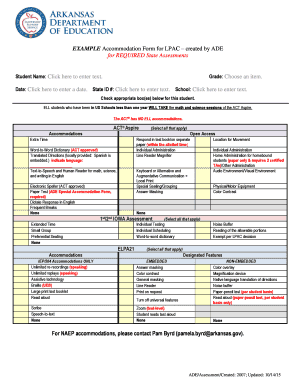 Accommodation Form for State Assessments