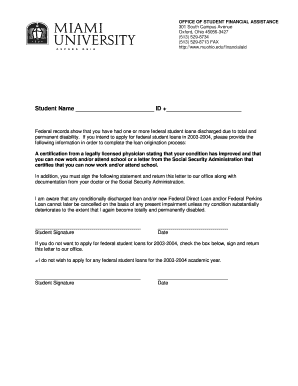 Federal Student Loan Application for Disabled Students