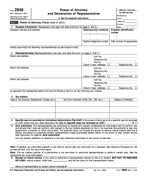 IRS Form 2848 Power of Attorney