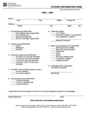 Student Information Form