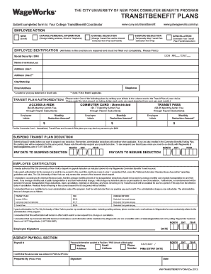 CUNY Commuter Benefits Program Transit Form