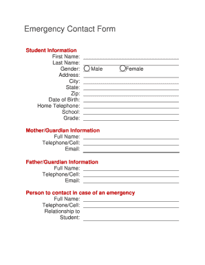 Emergency Contact Form