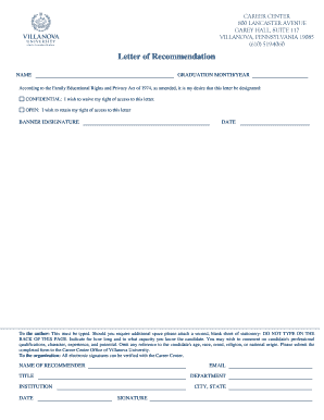 Letter of Recommendation