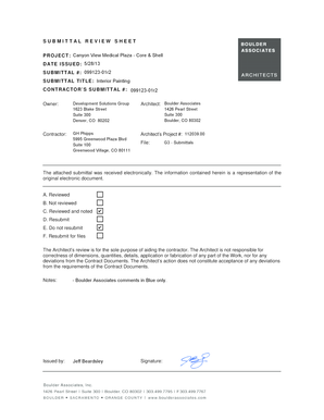 Submittal Review Sheet