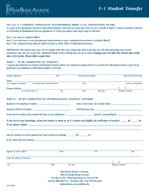 F-1 Student Transfer Form