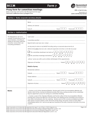 BCCM Form 7 Proxy Form