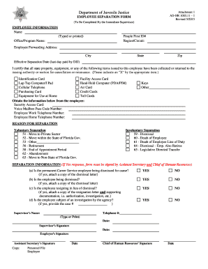 Employee Separation Form