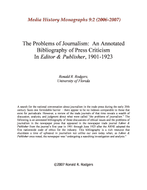 The Problems of Journalism An Annotated Bibliography of - facstaff elon