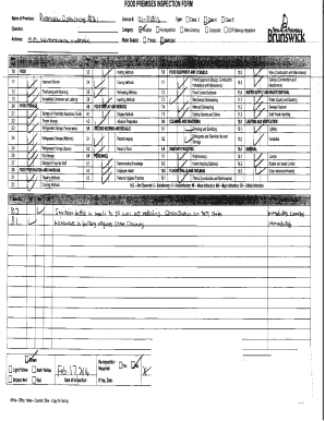 Food Premises Inspection Form