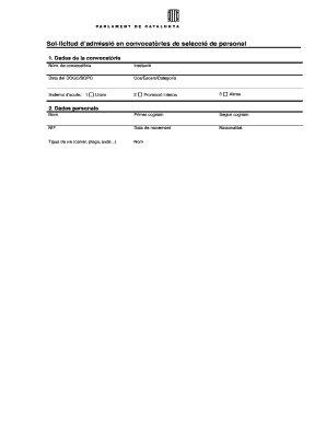 Catalonia Public Sector Job Application Form