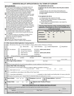 Absentee Ballot Application