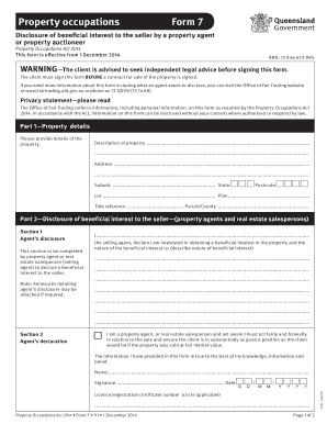 Property Agent Disclosure Form 7