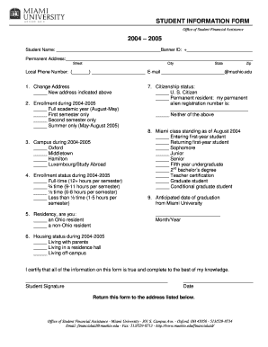 Student Information Form