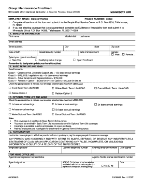 Group Life Insurance Enrollment Form