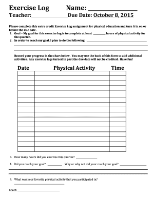 Exercise Log Reflection 2015-2016 - wces pasco k12 fl