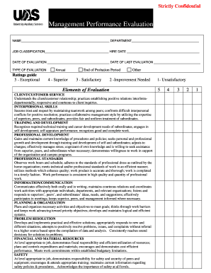 Management Performance Evaluation Form