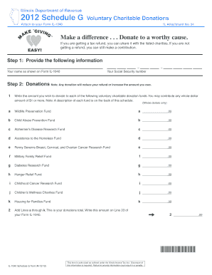 Illinois Schedule G Voluntary Charitable Donations
