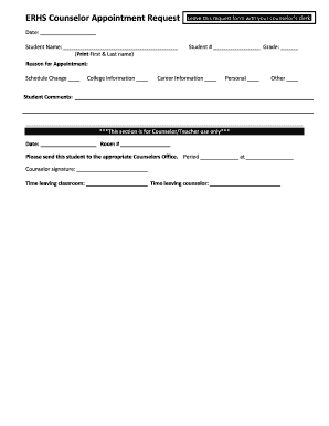 ERHS Counselor Appointment Request Form