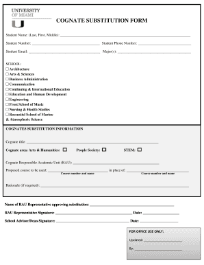 Cognate Substitution Form