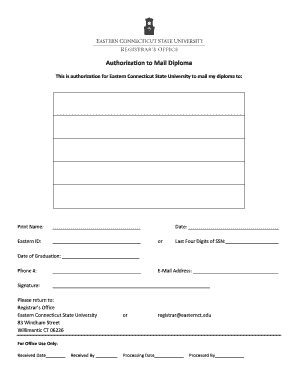 Authorization to Mail Diploma