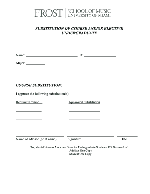 Course Substitution Form