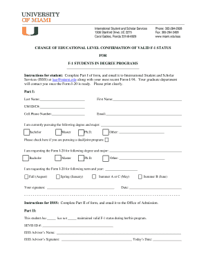 Change of Educational Level Confirmation Form