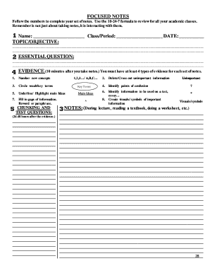 Academic Note Taking Template
