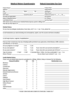 Medical History Questionnaire