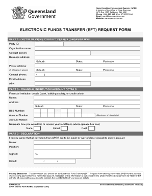 Queensland EFT Request Form