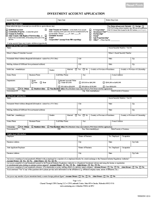 Investment Account Application Form