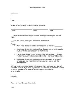 Supporting Parent Agreement Letter