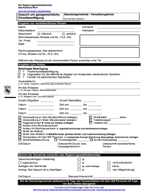 Gesuch um gastgewerbliche Einzelbewilligung