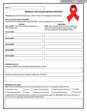 WebQuest: Reversing the Spread of HIV/AIDS